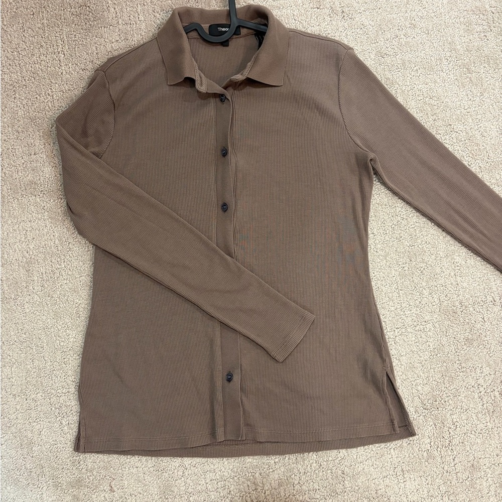 Theory woman’s Casual Brown Button Down Shirt